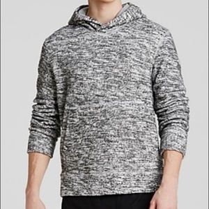 Vince Marled Lux Knit Hoodie-BlackWhite-Mens Small